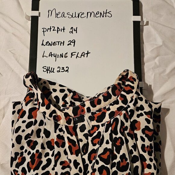 Talbots leopard print blouse pull over bohemian career Animal - Picture 8 of 8